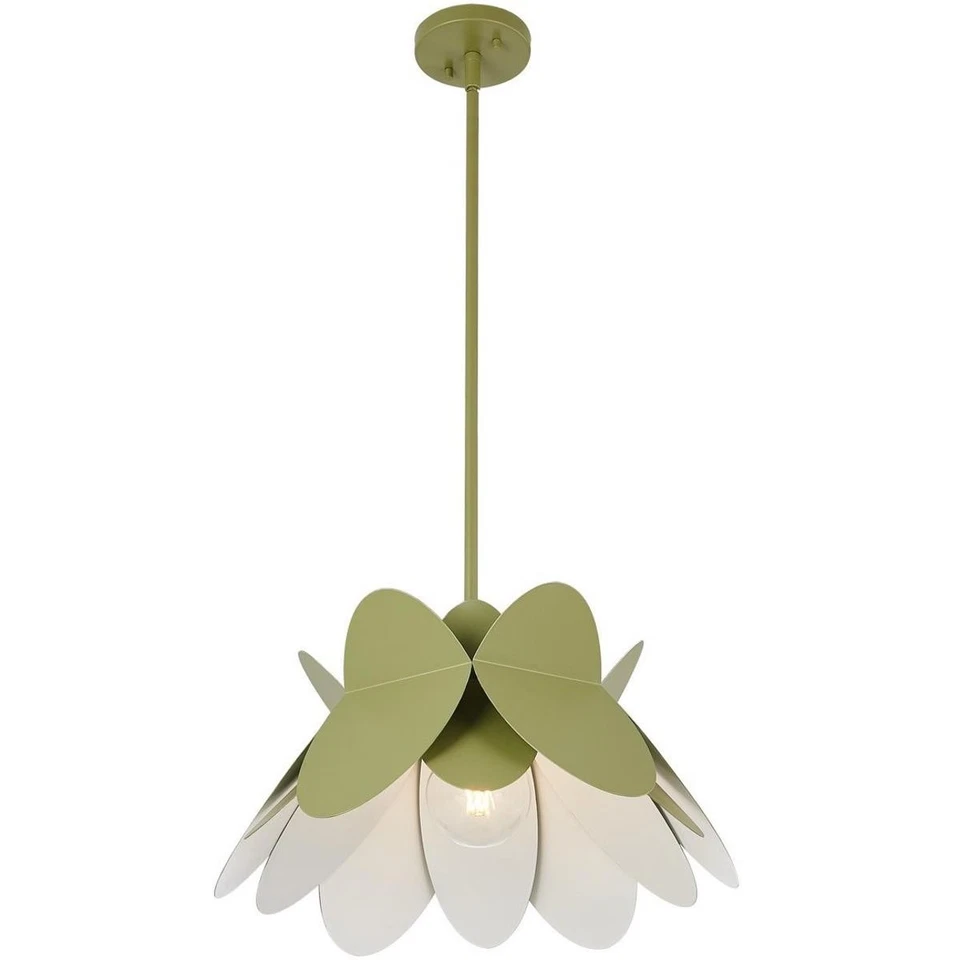 Kalco Lighting 517055WG Flor Pendant White and Green - Image 1 of 1