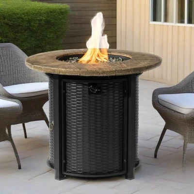 30" 32" Propane Gas Fire Pit Table 50000 BTU Round Outdoor Garden Heater Burner - Image 1 of 4