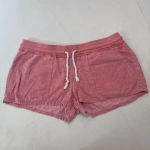 Roxy Women’s Pink Drawstring Lounge Shorts Size Large Beach Casual Soft Knit - Picture 1 of 7