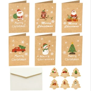 24 Stück Weihnachtskarten mit Umschlägen und Aufkleber, Weihnachtskarten Set - Bild 1 von 5