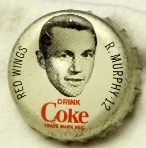 Coke Caps Hockey 1965-66 Ron Murphy Detroit Red Wings Cork Liner - Picture 1 of 2
