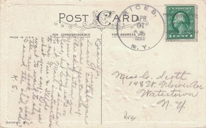 1917 Rices, New York Crisp 4-bar Cancel on an Easter Postcard -- DPO ~ - Picture 1 of 1