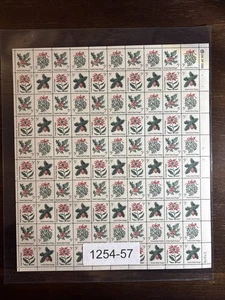 1254-57 US Mint Sheet, 5 Cent Christmas Flowers, Mint NH - Picture 1 of 3