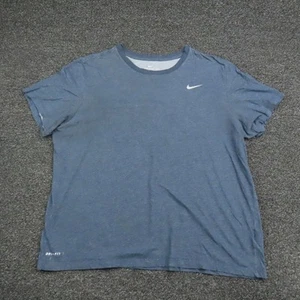 Nike Dri-Fit Shirt Herren 2XL Blau Kurzarm Sport Laufshirt Swoosh Logo - Bild 1 von 11