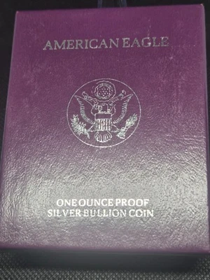 1990-S American Silver Eagle–Proof–Fifth Year Issue–Vault Stored–Original - Image 1 of 4