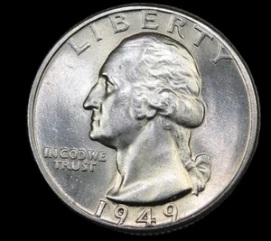 1949-D 25C Washington Quarter- gem bu / free shipping- jam464 - Picture 1 of 2