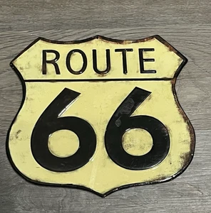 Letrero Ruta 66 metal en relieve carretera 10x10"" - Imagen 1 de 4