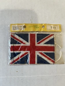 Vintage 70er Jahre Great Britain Merchant Ensign Mini-Flagge mit original Garn Fallen - Bild 1 von 2