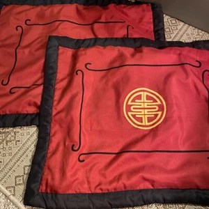 Zwei chinesische Shou Langlebigkeit Zeichen Queen Size Shams - Bild 1 von 8