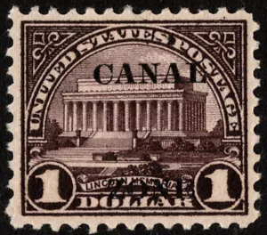 Canal Zone - 1924 - $1.00 Violet Brown Lincoln Memorial Issue # 81 Mint F-VF + - Picture 1 of 1