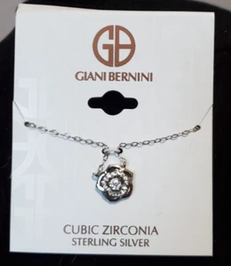 Giani Bernini Flower Cluster Necklace Sterling Silver Cubic Zirconia $65 - Picture 1 of 1