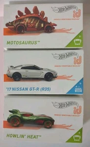 Hot Wheels Id Collectibles Lot of 3 Motosaurus Nissan GT-R Howling Heat Mint - Picture 1 of 8