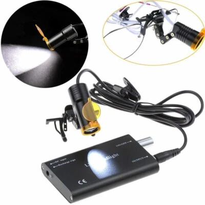 Luz de Cabeza Dental 5W LED Metal Clip-on con Filtro Óptico Círculo Transparente Negra EE. UU. Foto 1 de 4