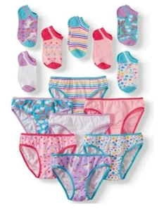 Neu Mädchen Größe M (10) Bikinihose passende Paare Unterwäsche & unsichtbare Socken Set - Bild 1 von 3