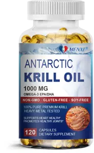 Antarctic Krill Oil 1000mg -with Omega-3 EPA, DHA, Astaxanthin and Phospholipids - Picture 1 of 10