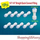 10 Pcs 1/4-1/4 Quick Connect Straight Fitting Connector Push In RO Home Office
