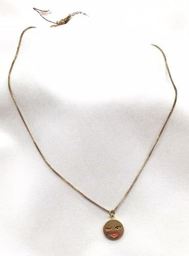 Collana donna Kate Spade New York placcata oro con accento rosso emoji ammiccante