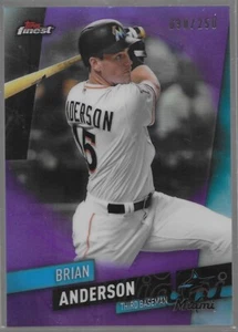 Topps Finest Brian Anderson #49 Purple Refractor 2019/250 Miami Marlins - Imagen 1 de 4