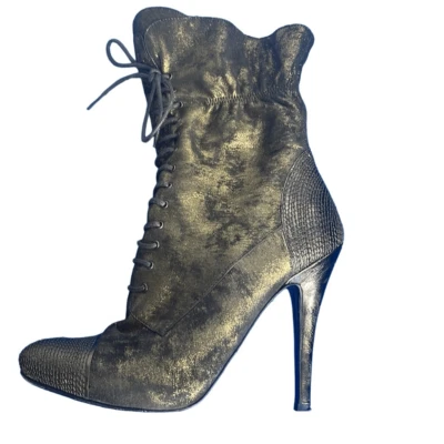 Botas de aguja de gamuza metálica El Dantes botines 6,5 plataformas Foto 1 de 4