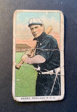 1909-11 T212 Obak BARRY Portland PCL Pacific Coast League Red Back Tobacco Card