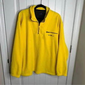 Vintage Gant USA yellow the rugger fleece half zip pullover sweater jacket large - Picture 1 of 8