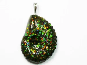 Colgantes remolino Ammosaic™ - Juego de colores similar que rivalizan con arlequín ópalo negro - Imagen 1 de 2