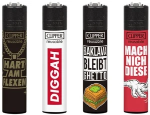 CLIPPER Classic  Mehrweg Feuerzeug - 4er Set - JUGENDWORT 7 - NEU - CL106 - Bild 1 von 1