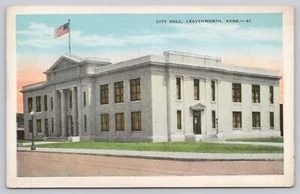 Postkarte Rathaus Leavenworth KS White Border - Bild 1 von 2
