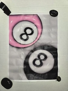 8 ball Pink and Black art poster canvas wall art home decor - Picture 1 of 1