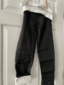 Pantalones informales cálidos de invierno lisos negros_L (US 14) - Imagen 1 de 2