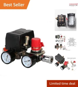 Auto Control Air Compressor Pressure Switch with Heavy-Duty Manifold Regulator - Picture 1 of 10
