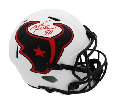 Casco Lunar NFL tamaño completo de velocidad firmado por Mario Williams Houston Texans Foto 1 de 2
