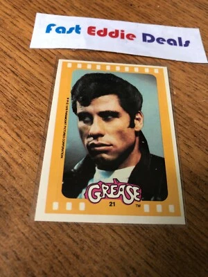 TOPPS 1978 THE GREASE THE MOVIE BUBBLEGUM STICKER CARD 21 JOHN TRAVOLTA DANNY - Image 1 of 2