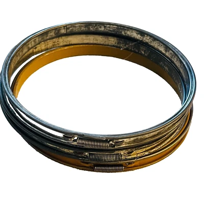 Set of 3 Vintage Cork Lined Metal Spring Embroidery Hoops 6" Wide - Image 1 of 4