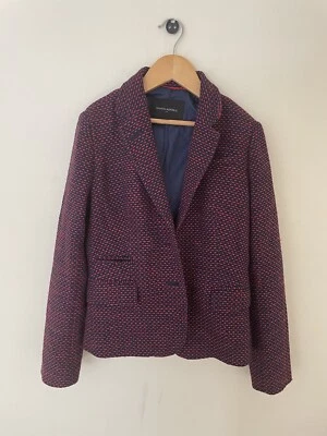 Traje Chaqueta Banana Republic Para Mujer Talla 0 Rojo de Fábrica Azul Marino Hermoso Blazer Ajustado Foto 1 de 4