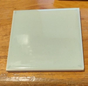 1 Tile Mosaic USA 4-3/8" Gloss Jade Jadeite Pale Green Ceramic Wall 1950 Vtg MCM - Picture 1 of 9