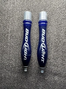 Set Of 2 Bud Light Navy Blue Round Handle Beer Taps 5.25 Inches  - Picture 1 of 2