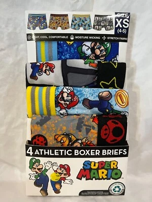 Super Mario 4 Athletic Boxer Briefs for kids Underwear Many sizes NEW - Image 1 of 3