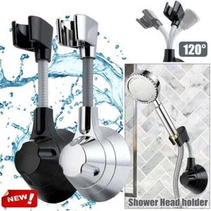 Adjustable Shower Head Holder Self-adhesive Handheld Wall Mount Bathroom Bracket - Picture 1 of 13