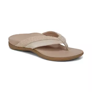 Vionic Shore Natural Gold Canvas Leather Sandal Women's sizes 5-11/NEW!!! - Picture 1 of 3