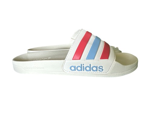 NEW ADIDAS ADILETTE SCIVOLI DOCCIA UNISEX BEIGE ROSSO BLU TAGLIA 9 UOMO 10 DONNA