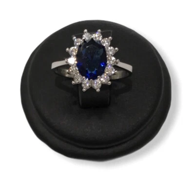 Anello Principessa con Zaffiro in argento 925% - Immagine 1 di 4