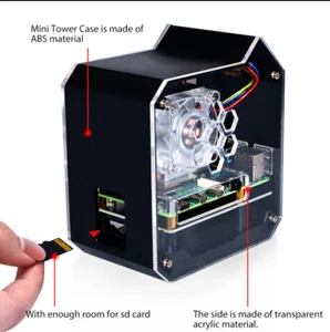 Mini Tower NAS Kit for Raspberry Pi 4B 0.96" Screen Display 52Pi - Photo 1/16