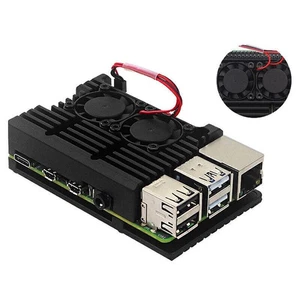 Metal Armor Case Shell Box with Dual Fan Heatsink For Raspberry Pi 4 Model B 4B - Picture 1 of 10