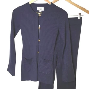 ABLE Los Angeles Navy S Rippstrick zweiteiliges Set Neu mit Etikett Lounge modern minimalistisch - Bild 1 von 12