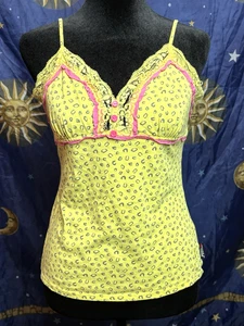 America's Next Top Model ANTM Yellow Pink Cheetah Leopard Print Cami Top Medium - Picture 1 of 16