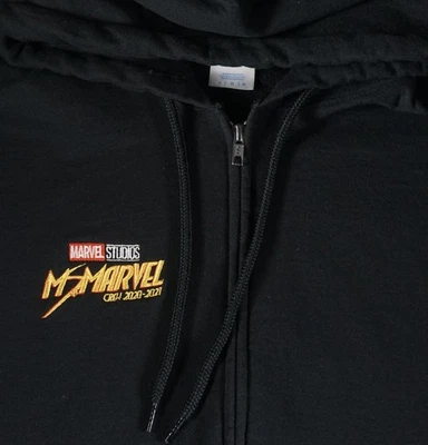 Moletom com capuz Ms Marvel masculino grande Marvel Studios Black Crew 2020-21 bordado promocional - Imagem 1 de 4