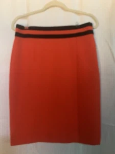 Worthington Damen-Bleistiftrock orange mit schwarzen Streifen und seitlichem Reißverschluss Größe 10 - Bild 1 von 5
