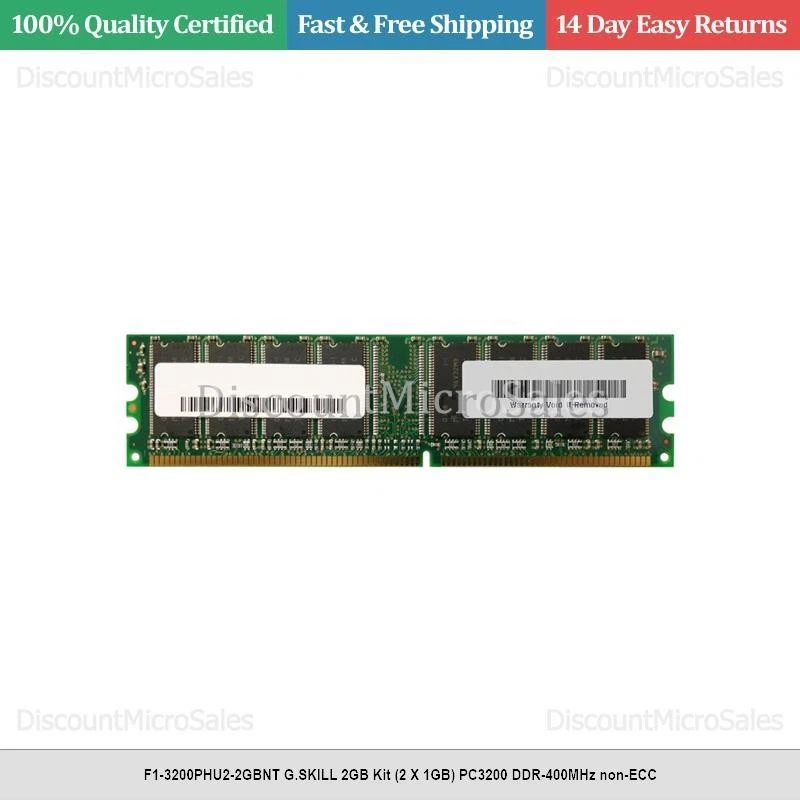 F1-3200PHU2-2GBNT G.SKILL 2GB Kit (2 X 1GB) PC3200 DDR-400MHz non-ECC - Image 1 of 1