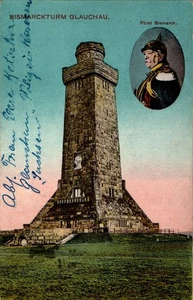 AK FÜRST OTTO VON BISMARCK BISMARCKTURM GLAUCHAU COL. 1925 - Bild 1 von 2